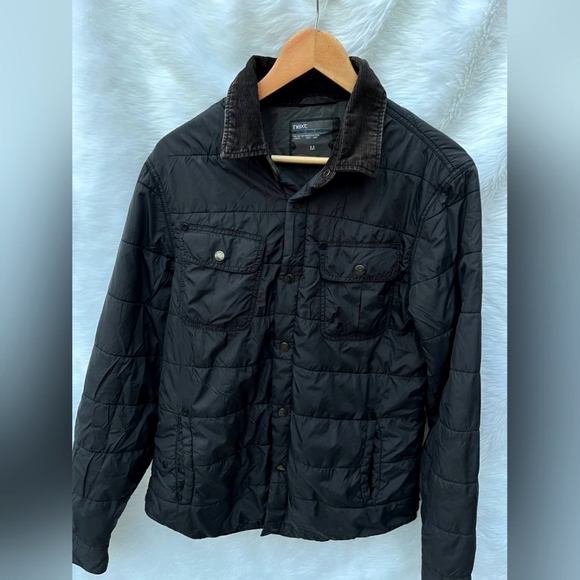 Next Geey Black Quilted Jacket with Denim Collar - Picture 5 of 8